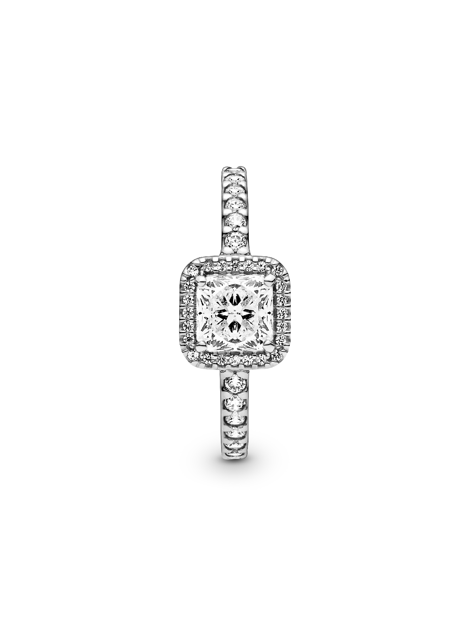 Square Sparkle Halo Ring