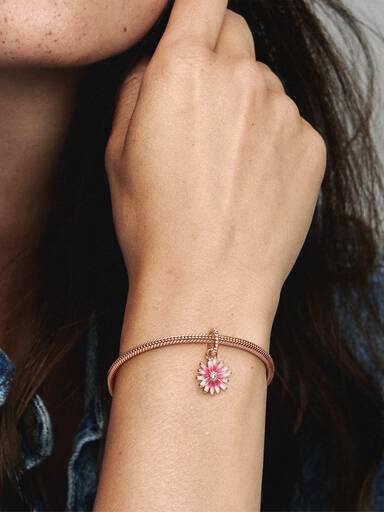 FINAL SALE - Pink Daisy Flower Dangle Charm