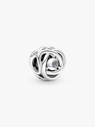 April Clear Eternity Circle Charm