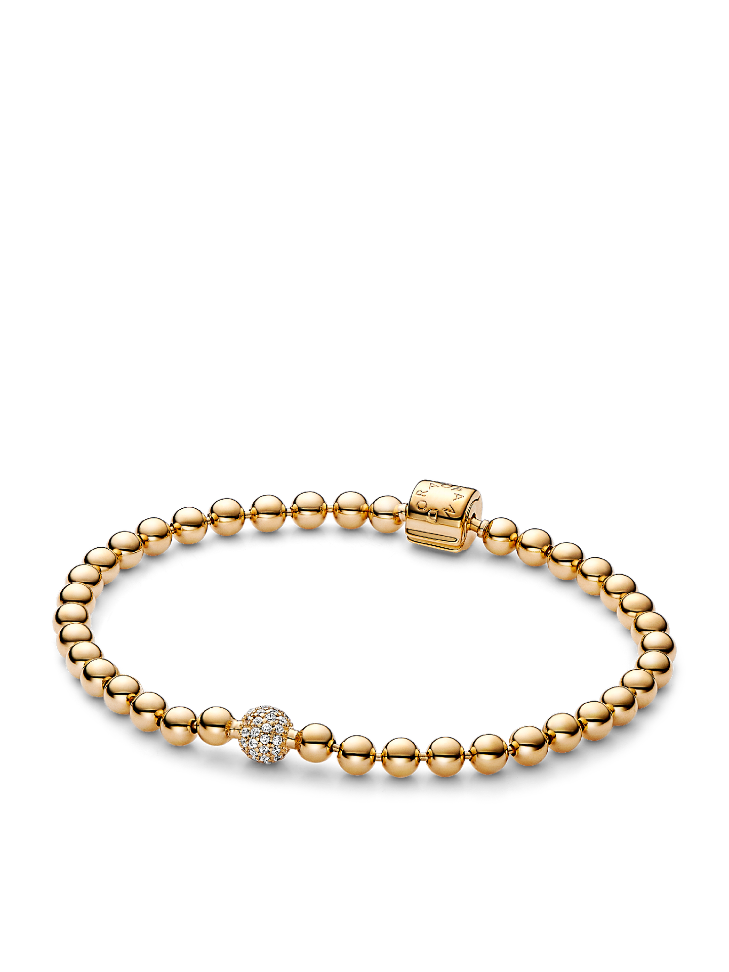 Женский браслет Pandora Beads & Pavé, Gold plated, цвет: Позолоченный — фото 1