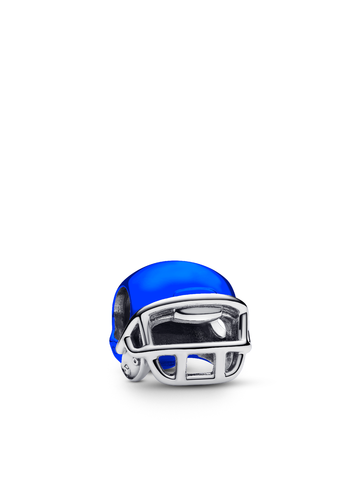 Женский шарм Pandora Royal Blue Football Helmet Charm, цвет: Серебро — фото 1
