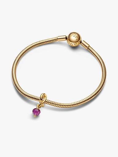Faceted Purple Eternity Circle Dangle Charm