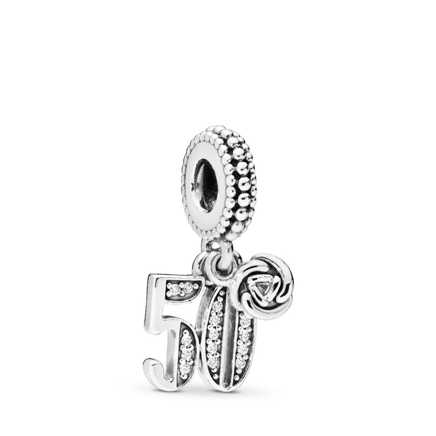 Женский шарм Pandora 50th Celebration Dangle Charm, цвет: Серебро — фото 2