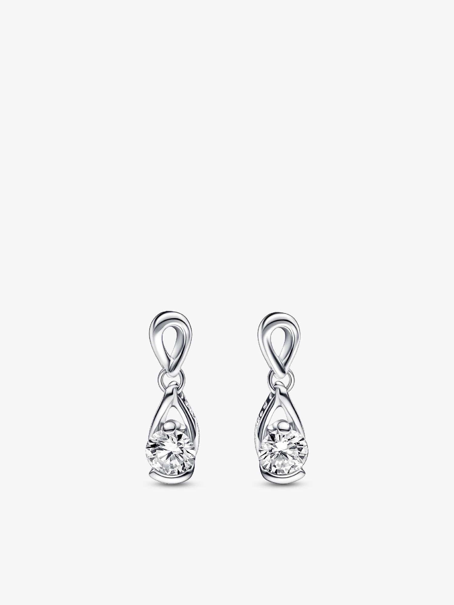 FINAL SALE - Pandora Infinite Sterling Silver Lab-grown Diamond Drop Earrings