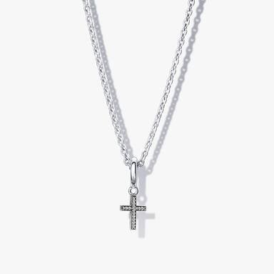 Sparkling Cross Pendant Necklace Set