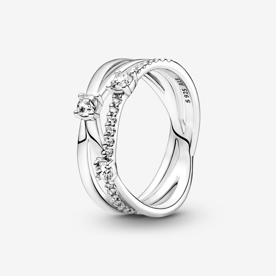 mint Slime Redundant Sparkling Triple Band Ring | Sterling silver | Pandora US