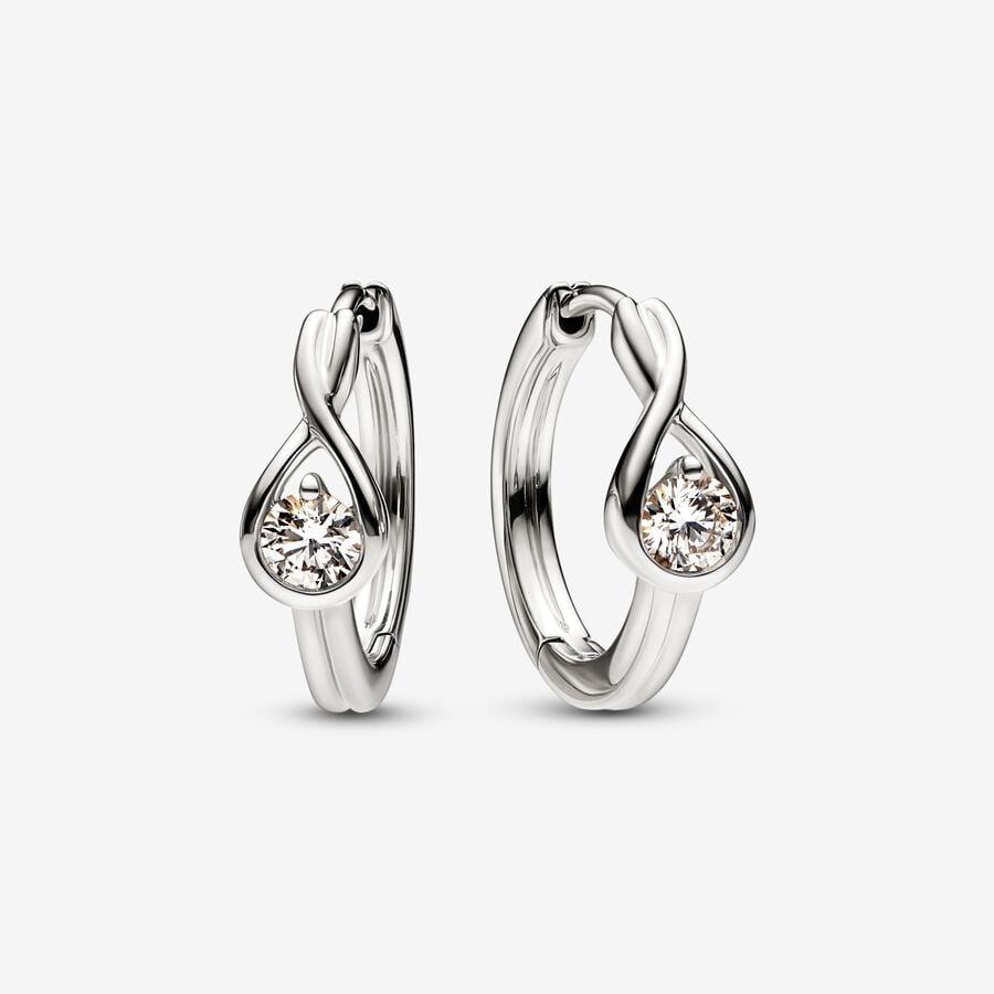 Pandora Infinite Lab-grown Diamond Hoop Earrings 0.50 ct tw 14k White Gold image number 0