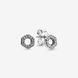 FINAL SALE - Sparkling Honeycomb Hexagon Stud Earrings