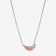 FINAL SALE - Two-Tone Floating Curved Feather Collier Necklace