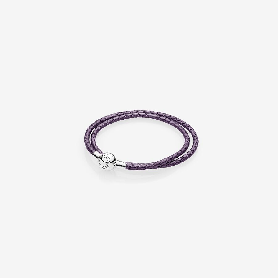 The Duo Purple Leather Bracelet