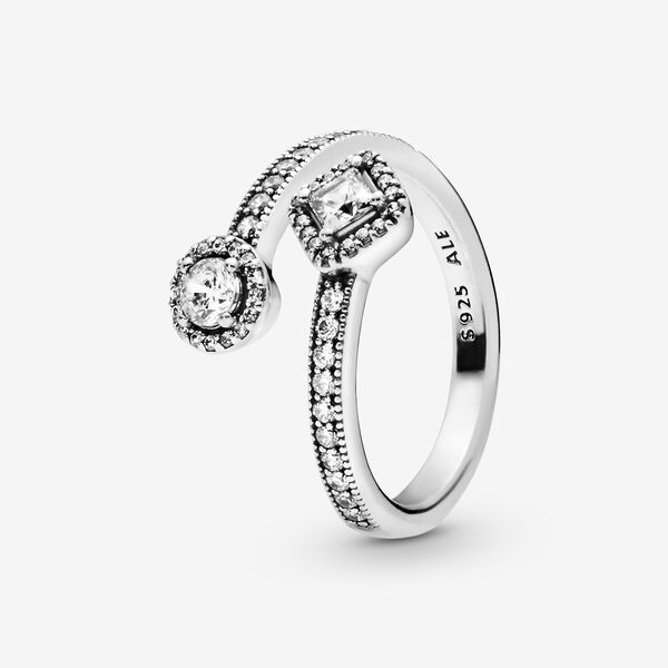 Abstract Elegance Ring with Cubic Zirconia | Silver | Pandora US