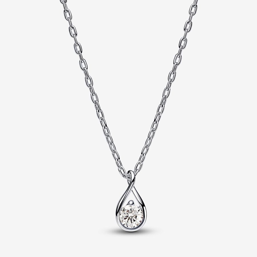 Gold and Silver Diamond Pendant Necklace
