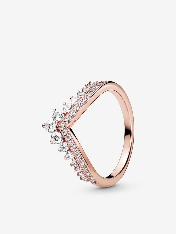 197681 Princess Wishbone Ring | Rose gold plated | Pandora US