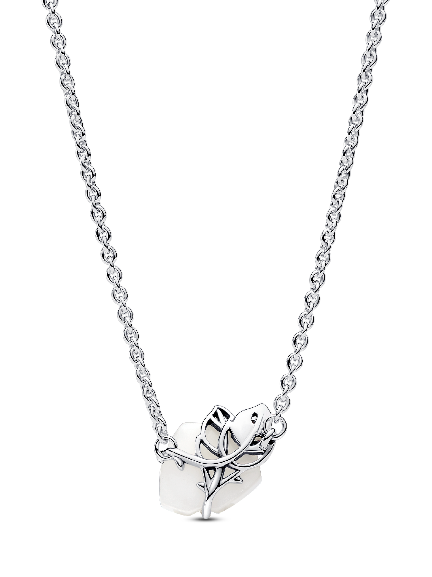 白薔薇 White Rose in Bloom Collier Necklace | Sterling silver | Pandora US