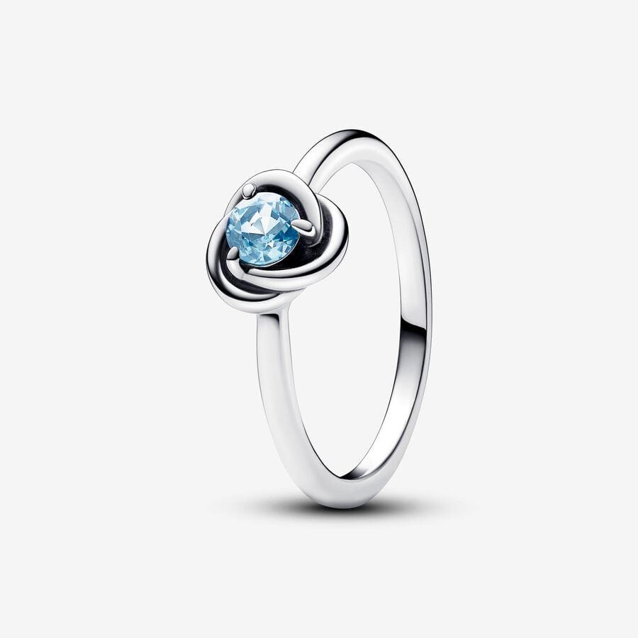 March Sea Aqua Blue Eternity Circle Ring image number 0