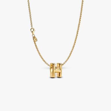 Letter H Charm Necklace