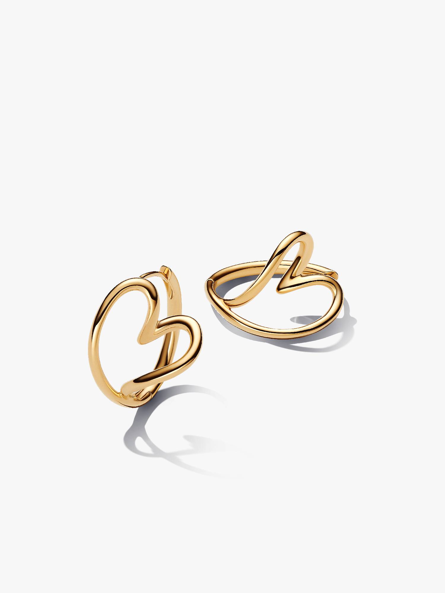 Organically Shaped Heart Hoop Earrings
