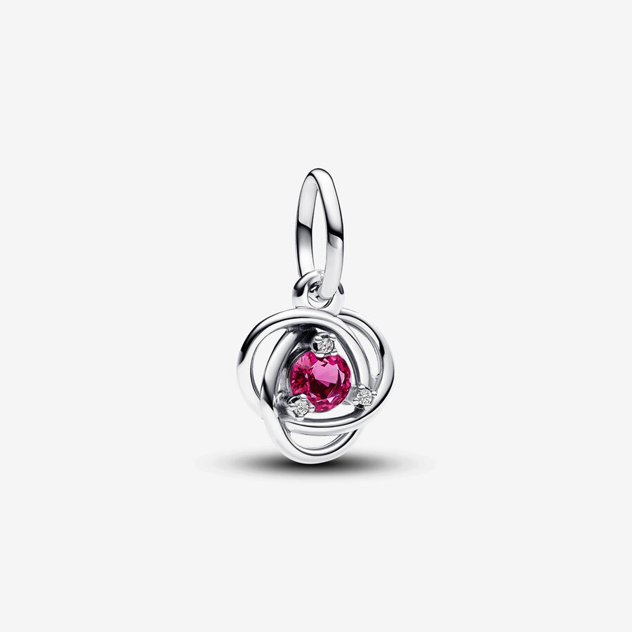 October Pink Eternity Circle Dangle Charm image number 0