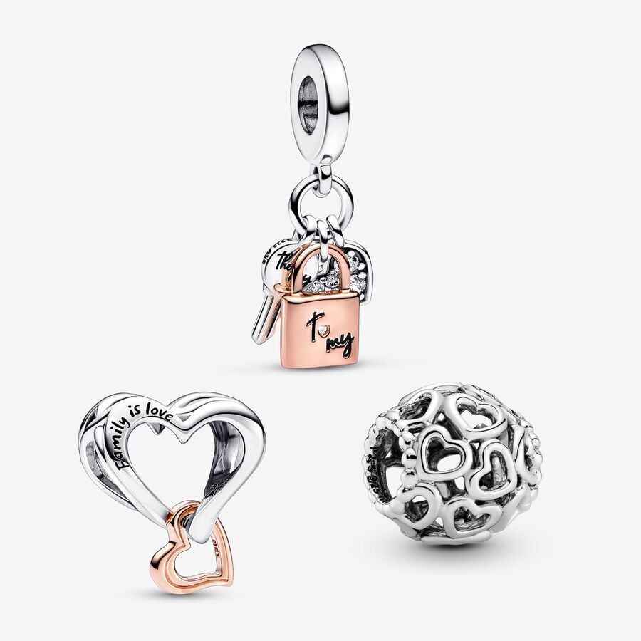 Love Lock and Key Charm Trio image number 0