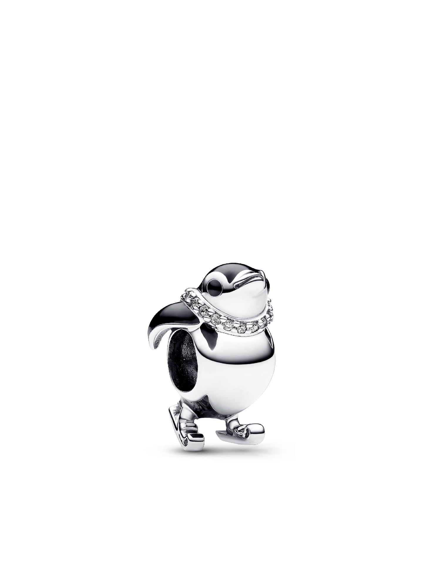 Женский шарм Pandora Skiing Penguin Charm, цвет: Серебро — фото 1