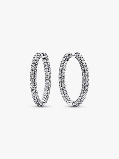 FINAL SALE - Pandora Timeless Pavé Single-row Hoop Earrings