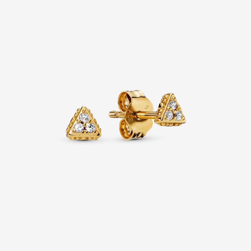 Sparkling Triangle Stud Earrings
