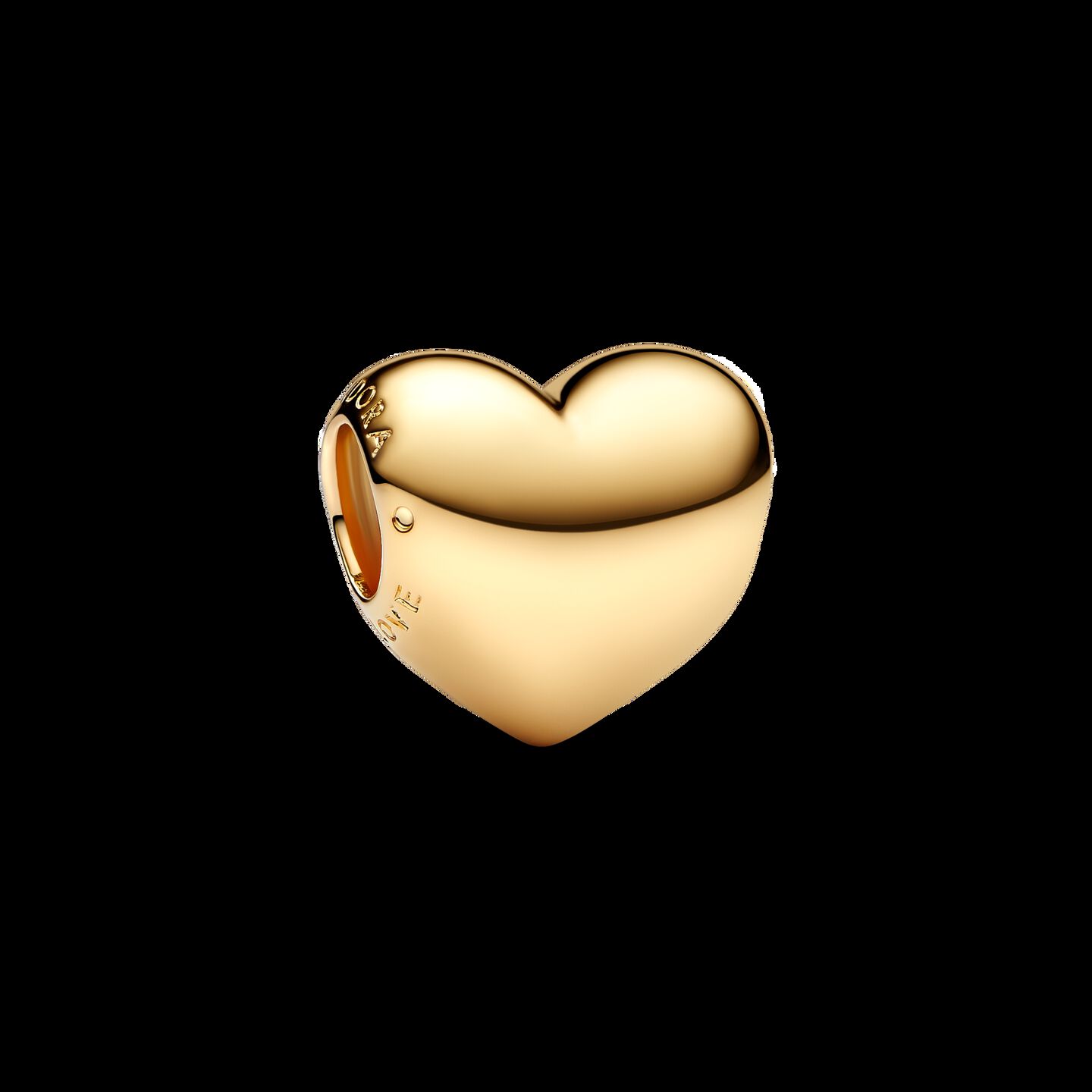 Женский шарм Pandora Be Love Engravable Heart Charm, Gold plated, цвет: Золотой с покрытием — фото 2