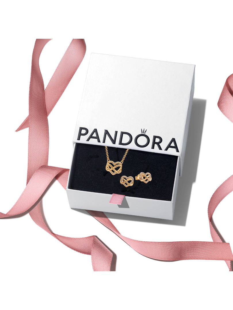 Golden Infinity Heart Jewelry Gift Set