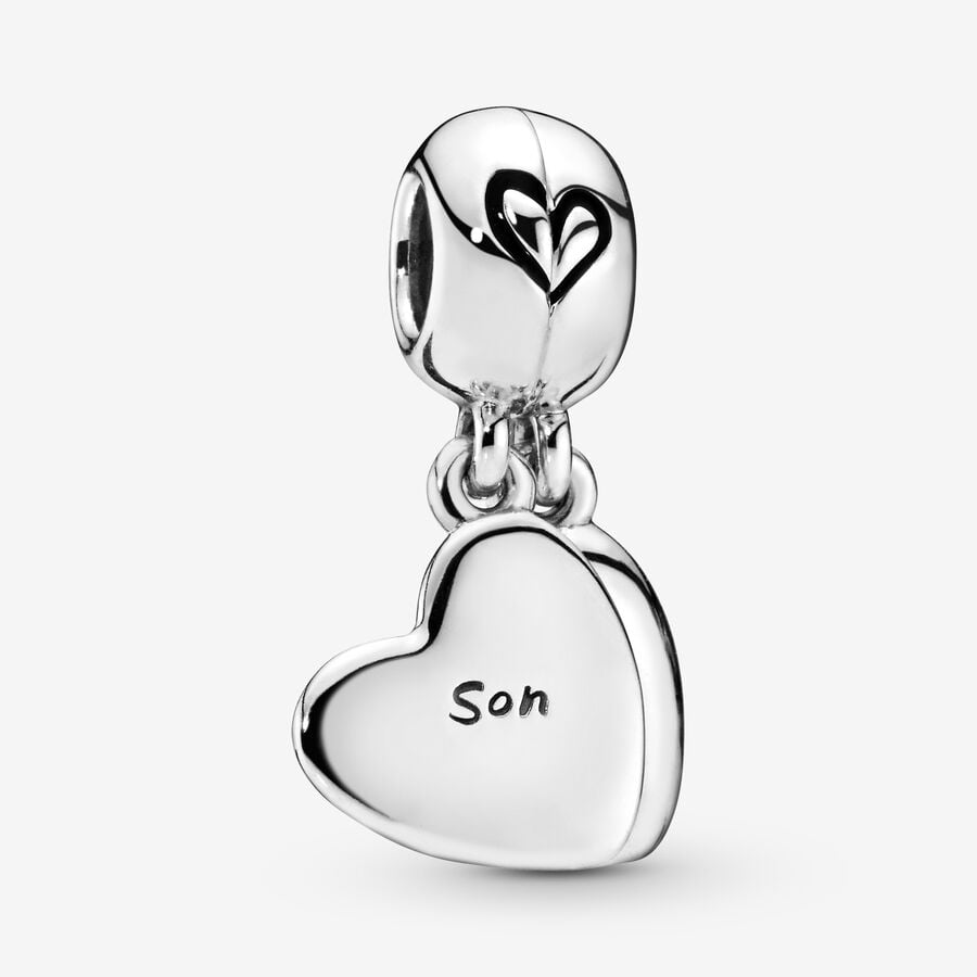 Mother & Son Heart Split Dangle Charm image number 0