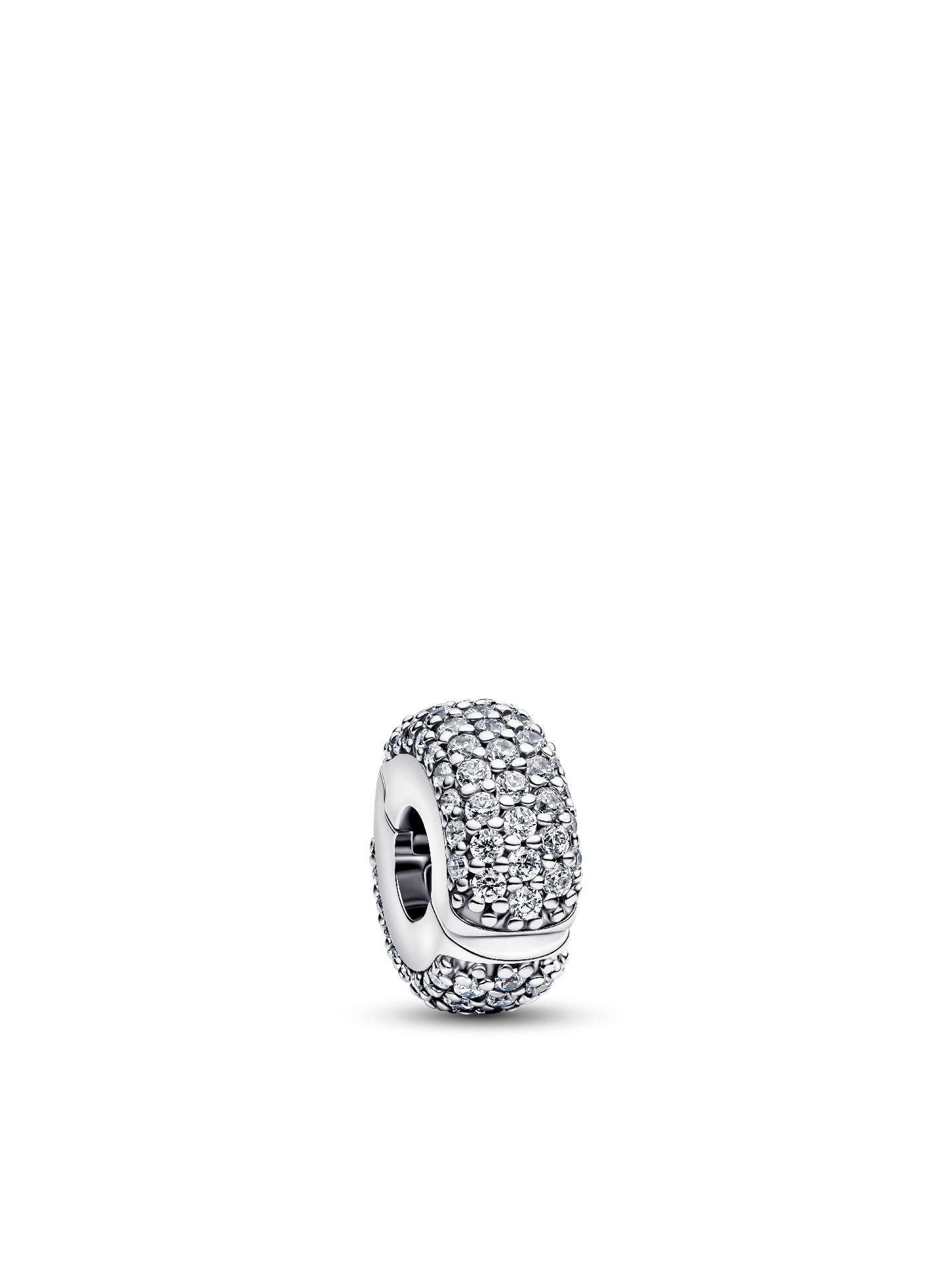 Женский шарм Pandora Pavé Clip Charm, цвет: Серебро — фото 1