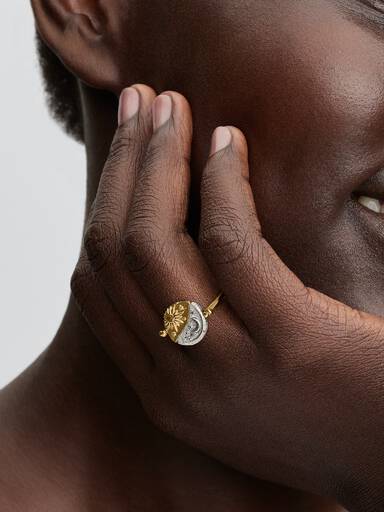 Sun & Moon Reversible Medallion Ring