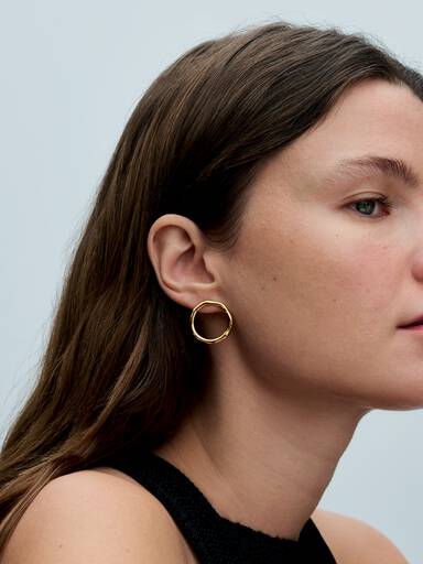 FINAL SALE - Organically Shaped Circle Stud Earrings