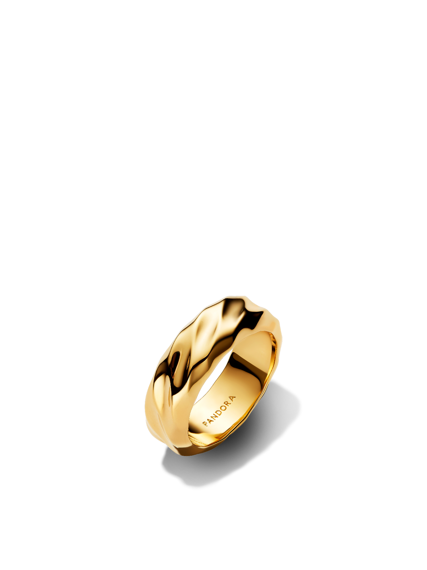 Женское кольцо Pandora Rippled Wide Band, Gold plated, цвет: Позолоченный — фото 1