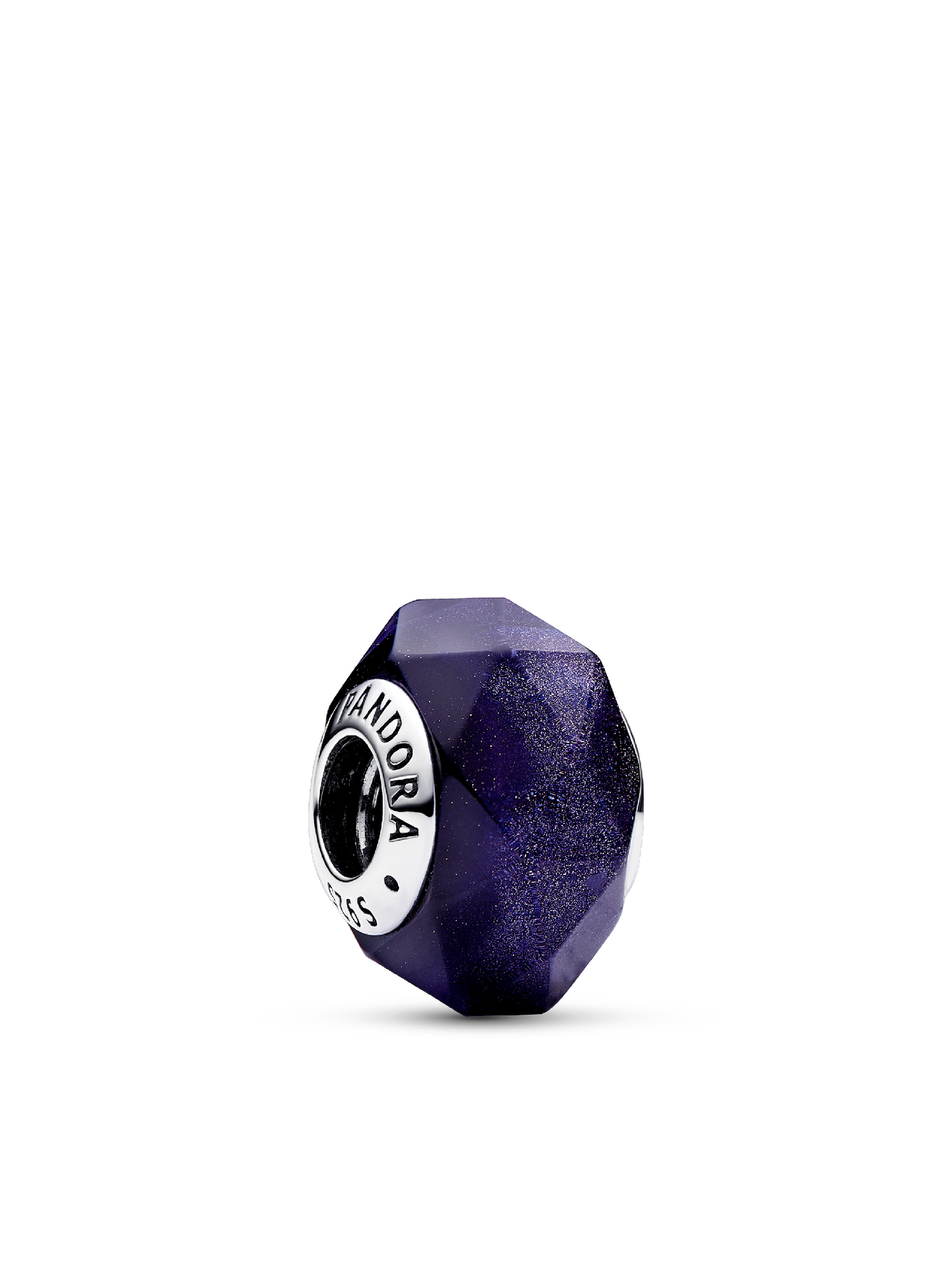 Шарм Pandora Faceted Blue Murano Glass Charm, цвет: Серебро — фото 1