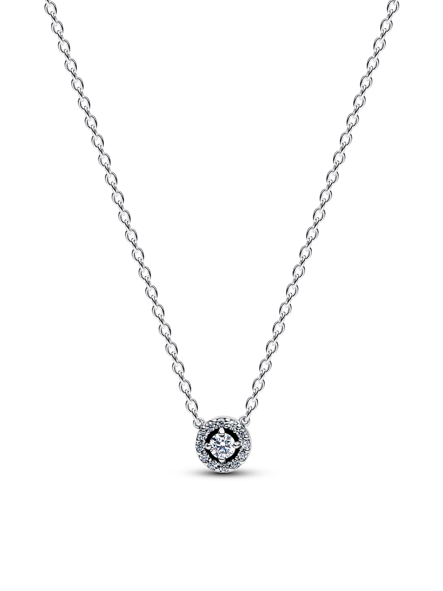 Женское колье Pandora Round Pavé Halo Collier, цвет: Серебро — фото 1