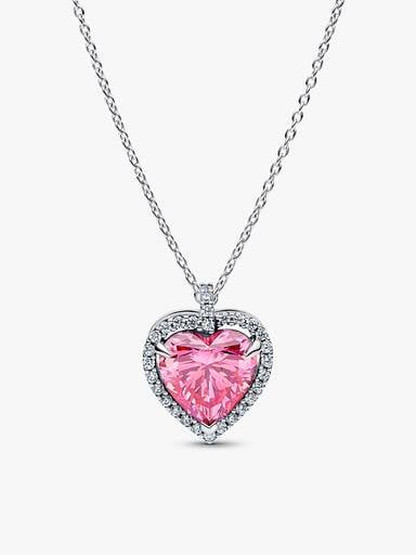 Pink Elevated Hearts Necklace Layering Set