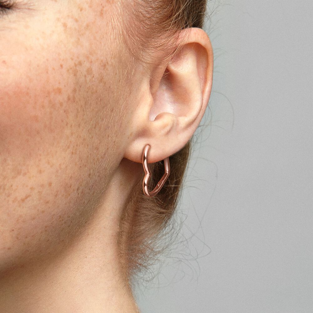 Asymmetrical Heart Hoop Earrings | Pandora US