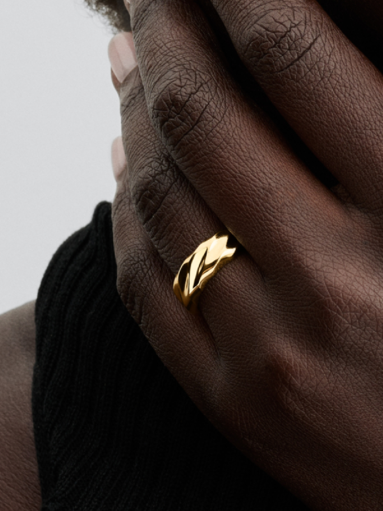Rippled Wide Band Ring