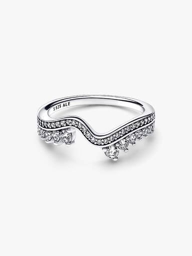FINAL SALE - Sparkling Asymmetric Wave Ring