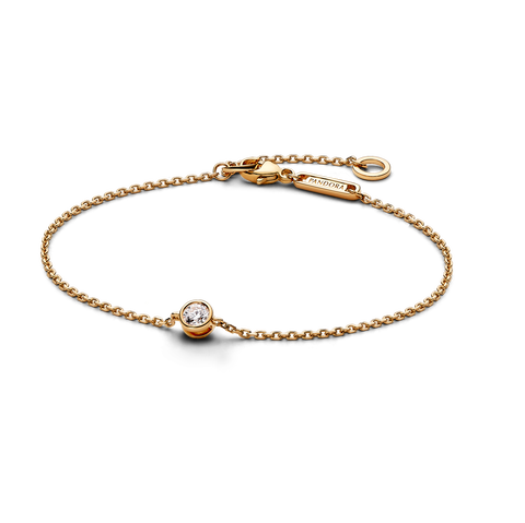 Pandora Era Bezel Lab-grown Diamond Chain Bracelet 0.15 carat tw 14k Gold