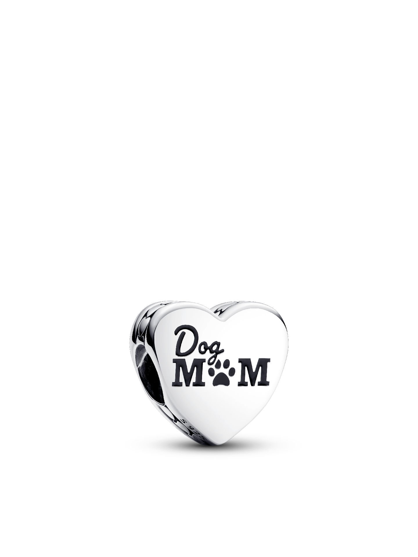 Женский шарм Pandora Engravable Dog Mom Heart Charm, цвет: Серебро