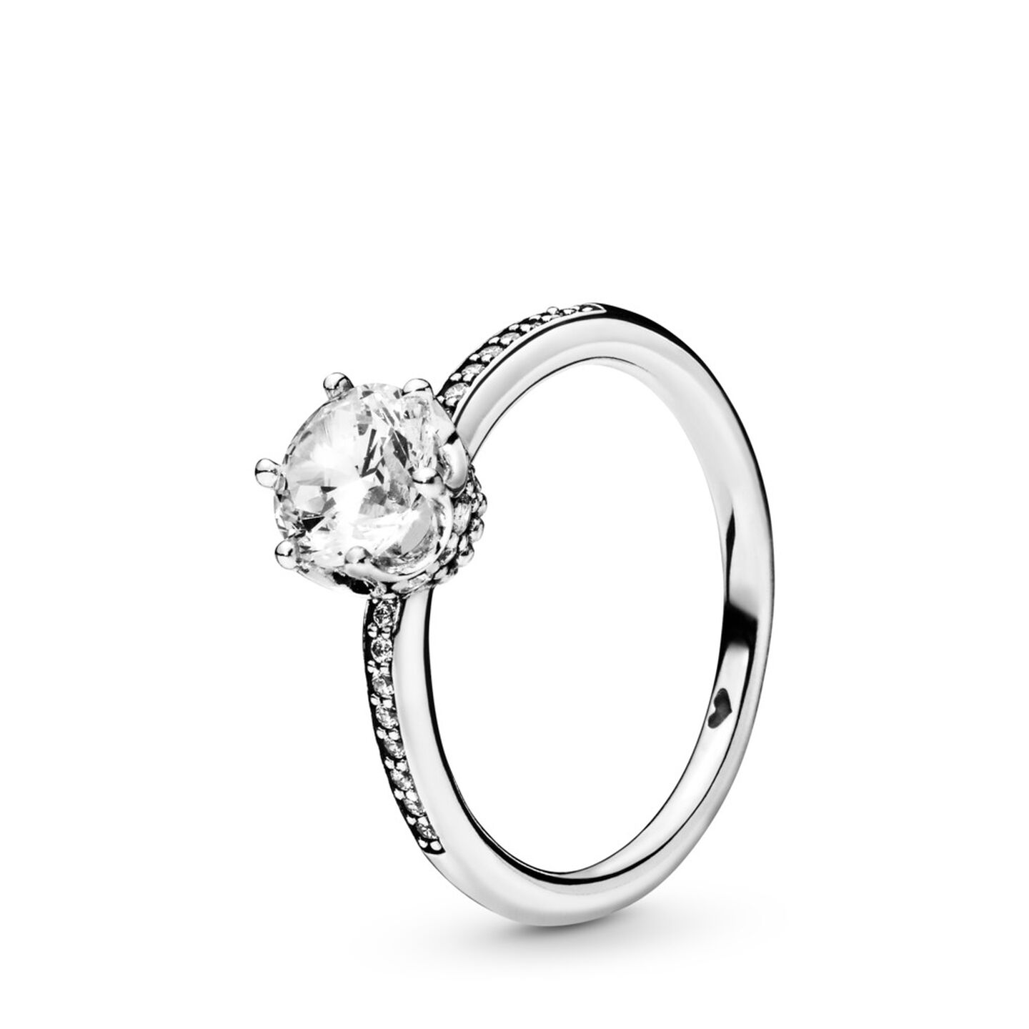 Женское кольцо Pandora Clear Sparkling Crown Solitaire, Sterling silver, цвет: Серебро — фото 2