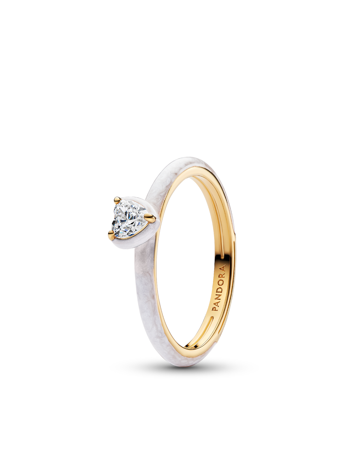 Женское кольцо Pandora White Chakra Heart, цвет: Позолоченный — фото 1