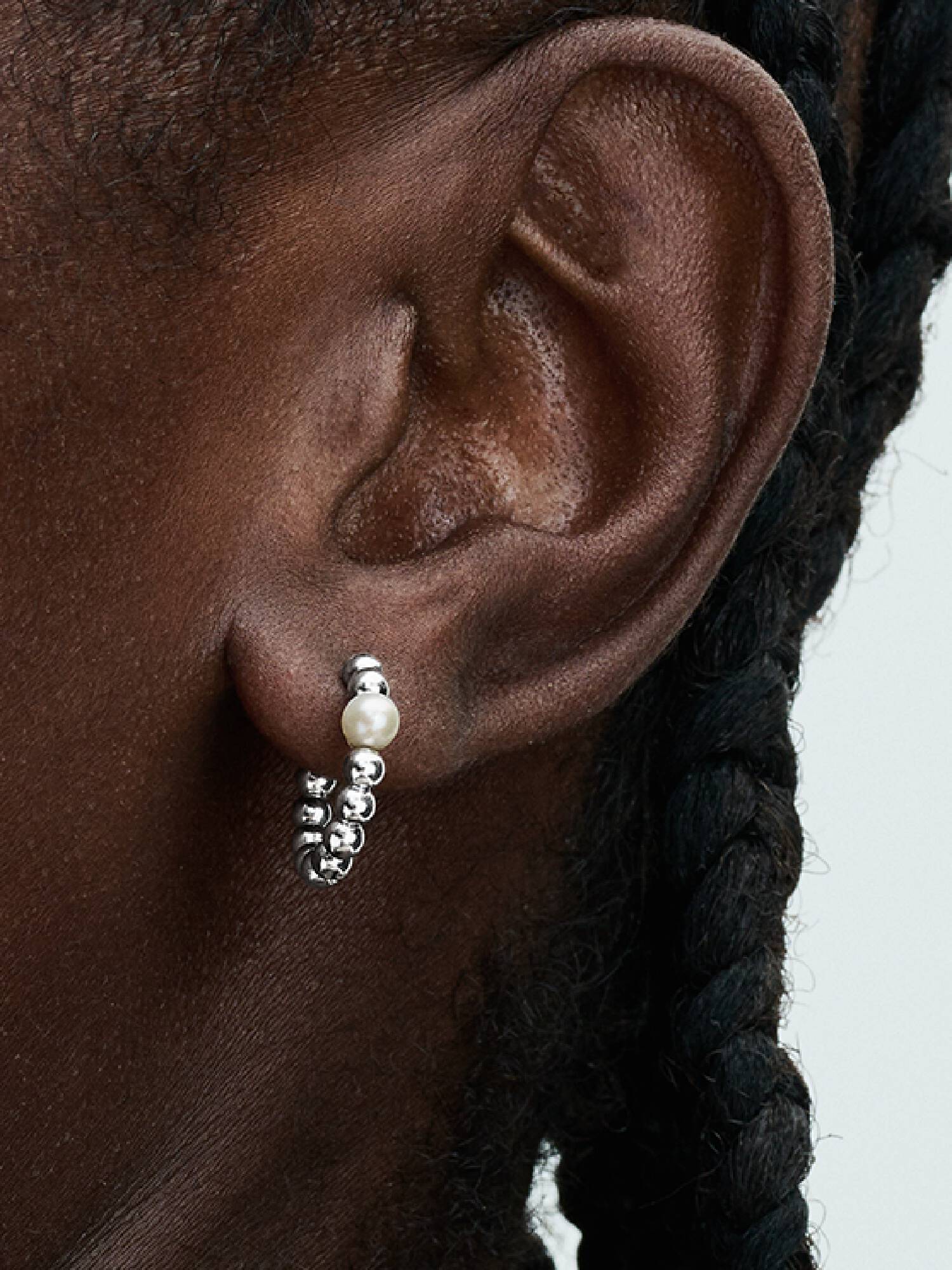 FINAL SALE - Treated Freshwater Cultured Pearl & Beads Hoop Earrings