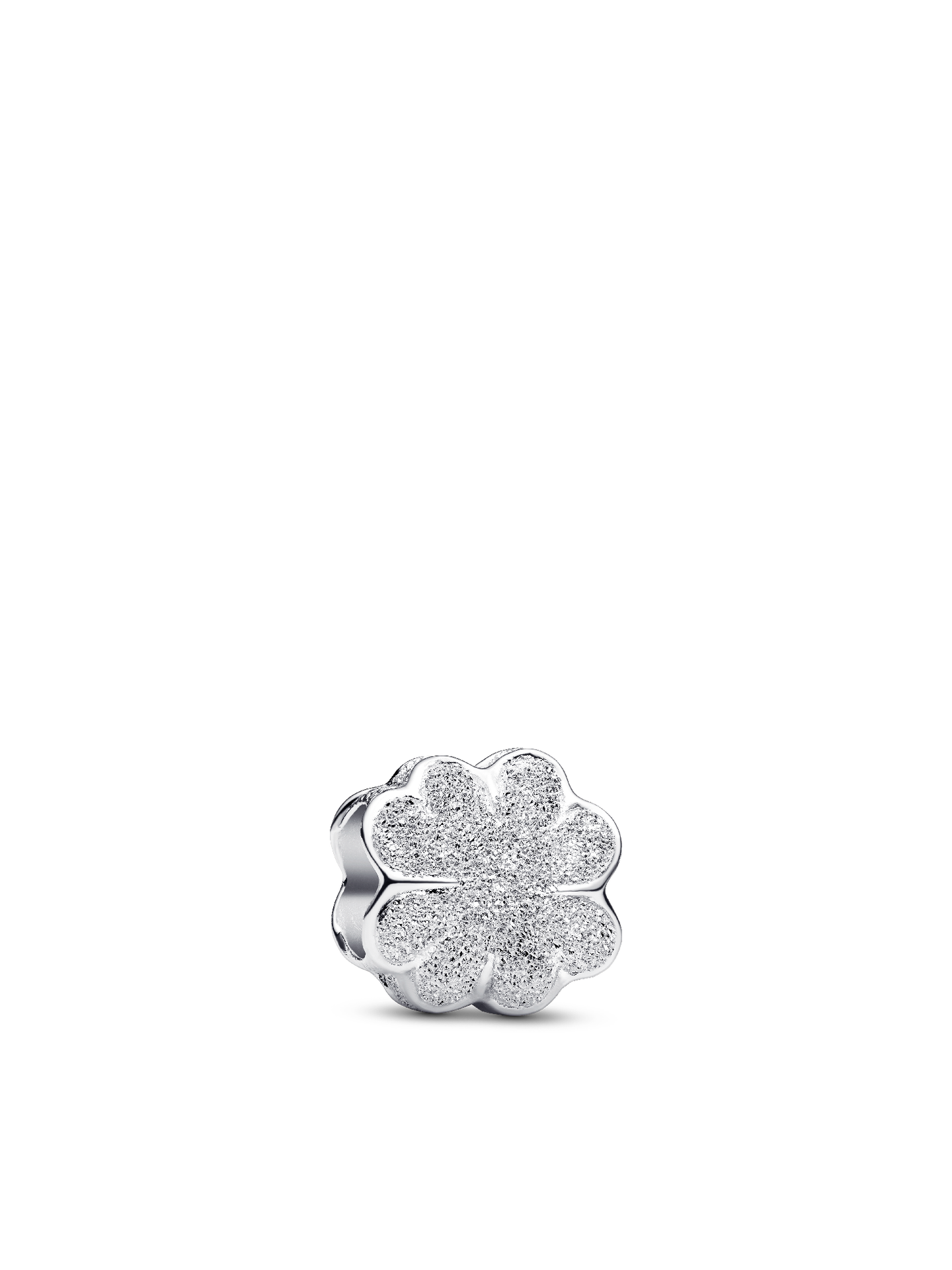 Женский шарм Pandora Textured Clover Mini Charm, Sterling silver, цвет: Серебро — фото 1
