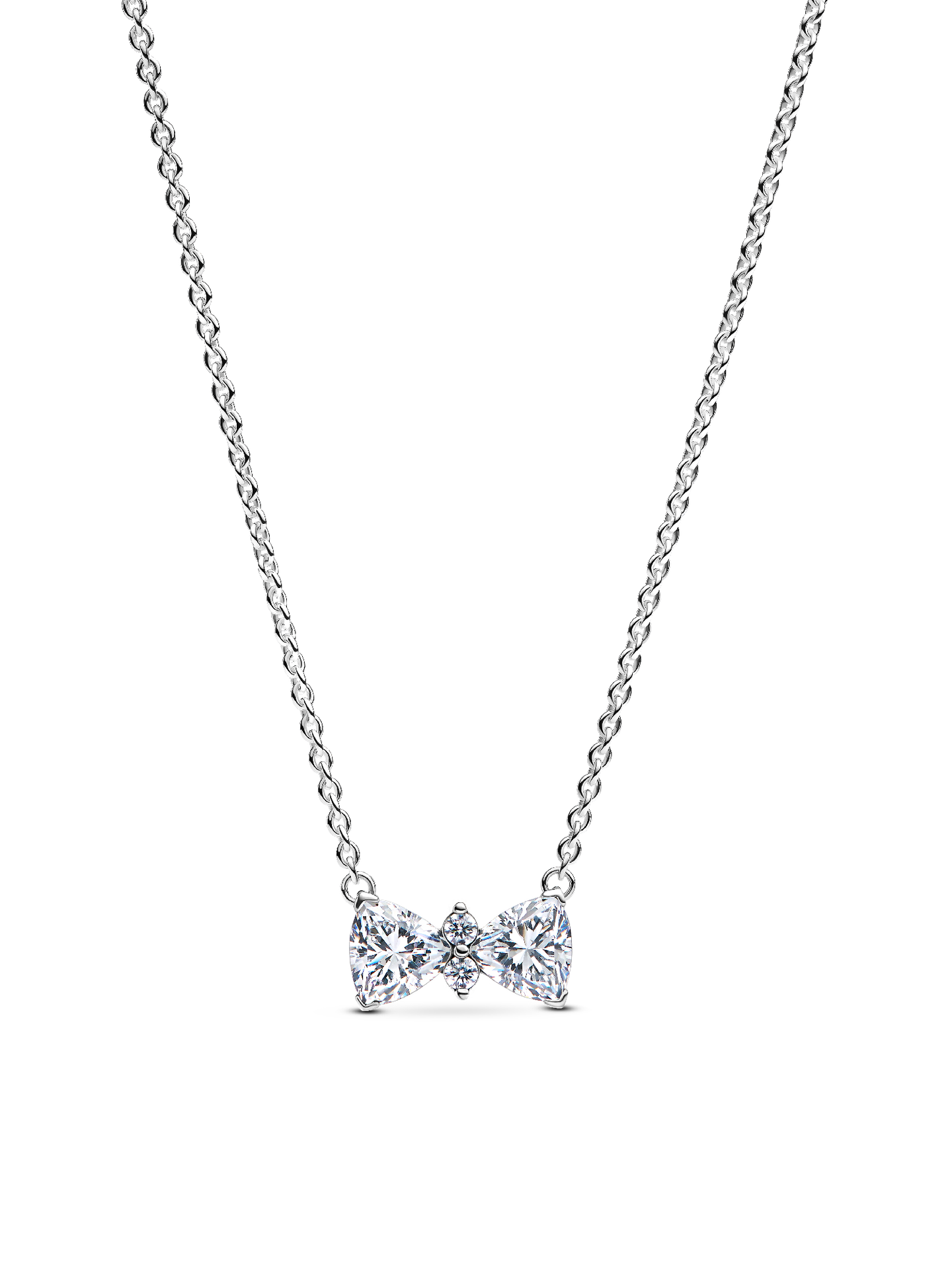 Женское колье Pandora Sparkling Bow, Sterling silver, цвет: Серебро — фото 1