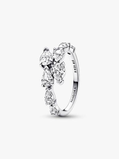 Sparkling Overlapping Band Ring