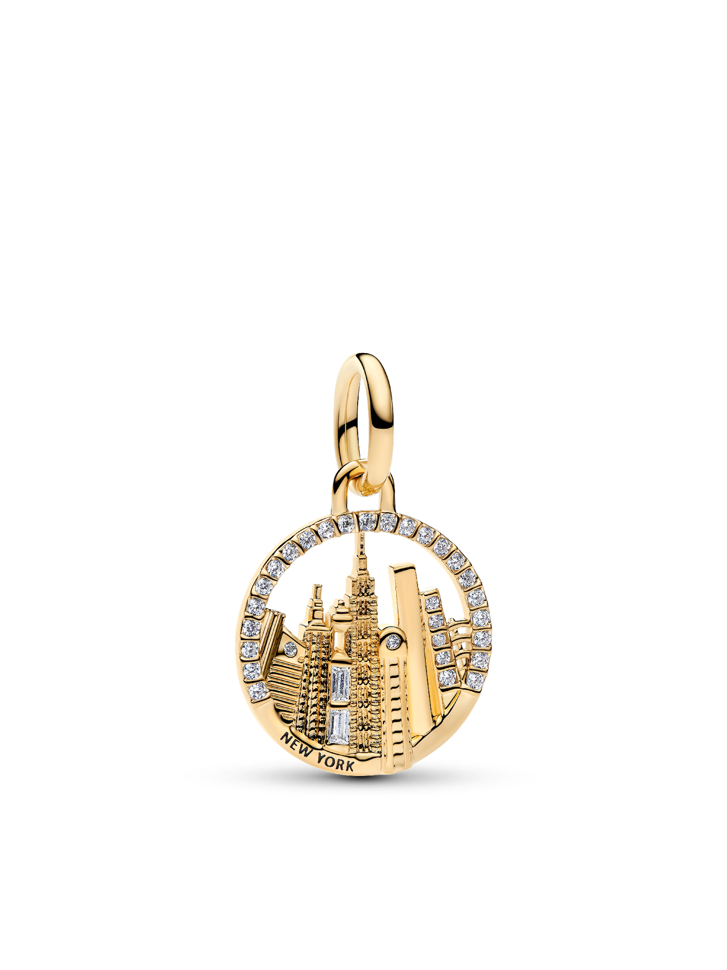 Женский шарм Pandora New York Skyline Dangle Charm, цвет: Позолоченный — фото 1