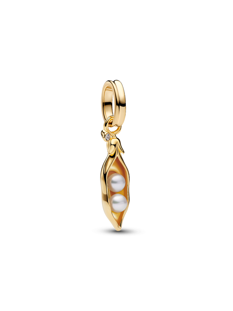 Treated Freshwater Cultured Baroque Pearl Peas in a Pod Dangle Charm