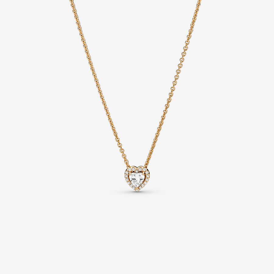 Pandora Gold Elevated Heart Necklace